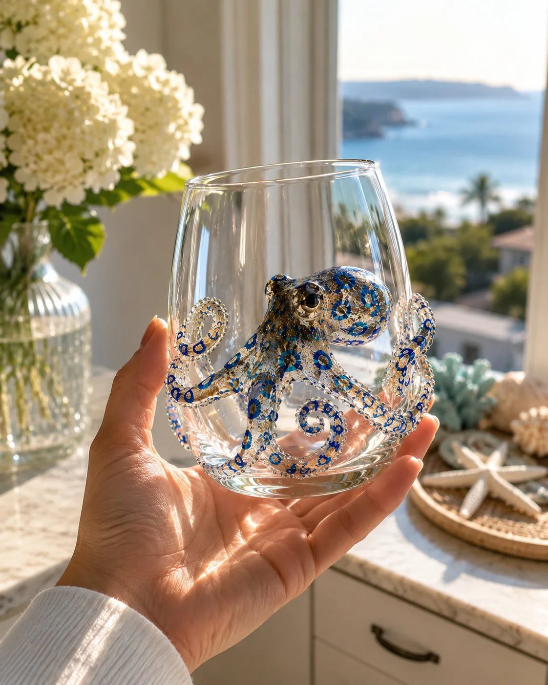 Bring the Ocean to Every Sip with Stunning 3D Artisan Glassware 🌊
