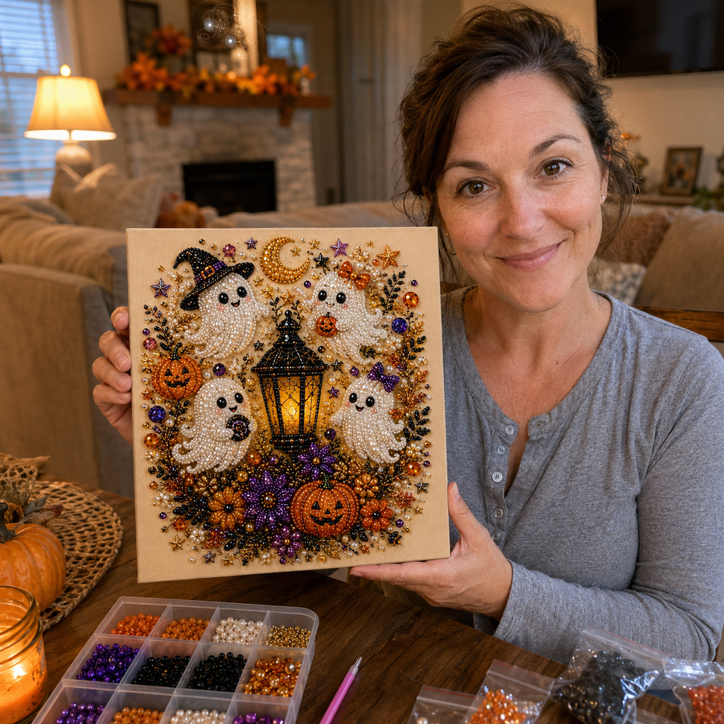 Halloween Pearl Art DIY Kit – Turn Tiny Pearls into Spooky-Cute Magic （BUY 2 FREE SHIPPING)