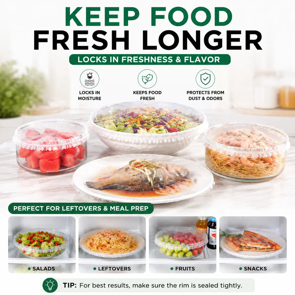 🔥100PCS Disposable Stretch Food Covers for Bowls & Plates