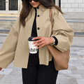 French-style Khaki Workwear Trench Coat Loose-fitting Mid-length