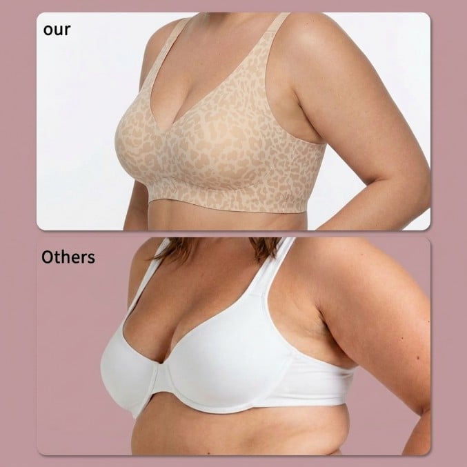 Super Firming Leopard Print Jelly  Bra | Women Wirefree Bras 👍No More Sagging Breasts