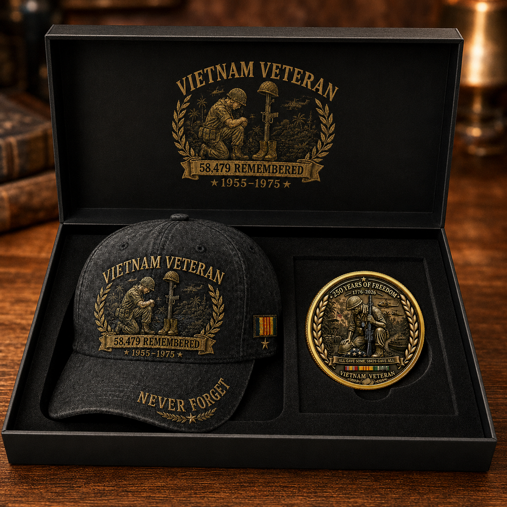 Vietnam Veteran 58,479 Remembered Cap 🎁 Free Double-Sided Honor Coin With Every Cap Purchase