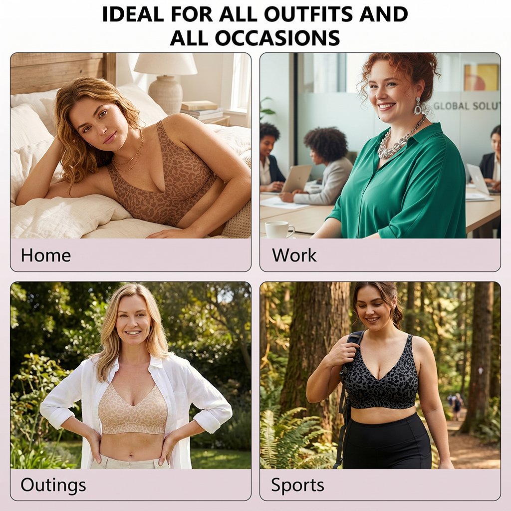 Super Firming Leopard Print Jelly  Bra | Women Wirefree Bras 👍No More Sagging Breasts