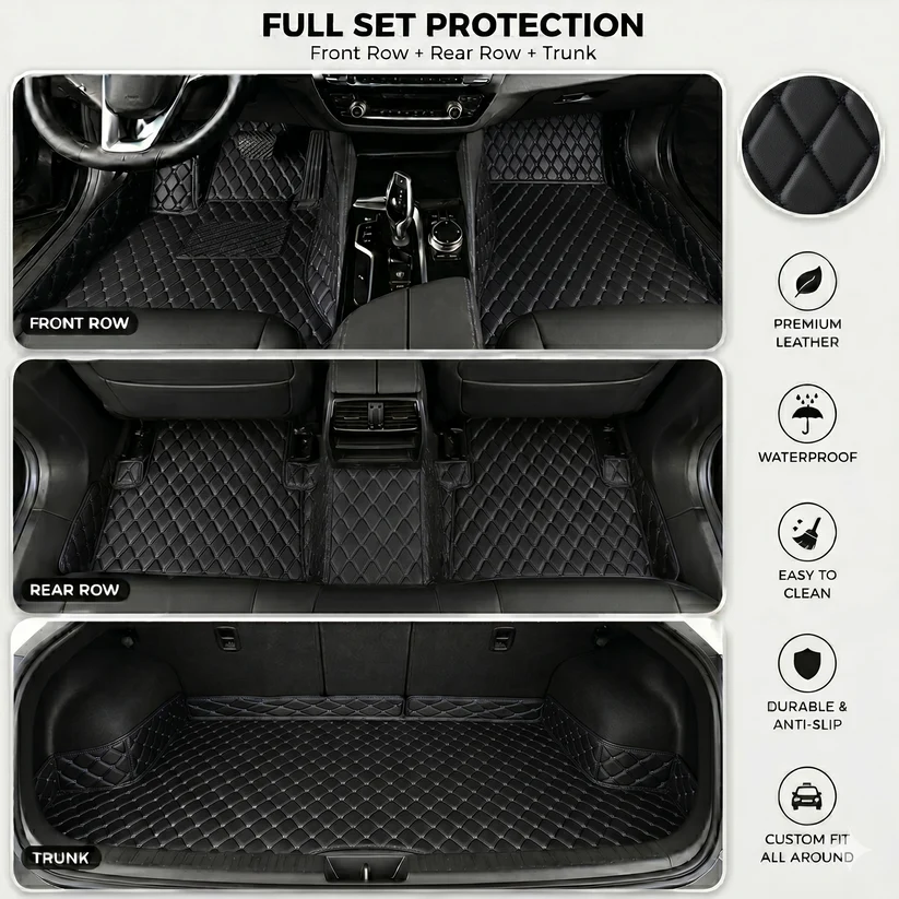 Elvile - Waterproof Non-slip Universal Fit Customized Floor Mats for Cars, SUVs, and Trucks