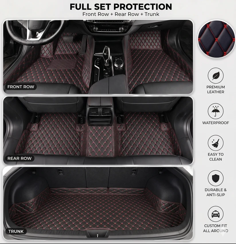 Elvile - Waterproof Non-slip Universal Fit Customized Floor Mats for Cars, SUVs, and Trucks