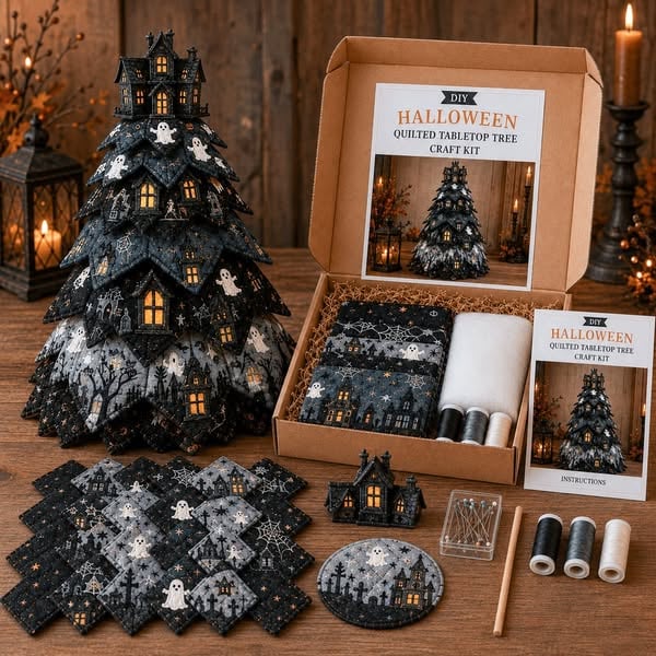 🔥Last Day 49% OFF - 🎃 DIY Halloween Quilted Fabric Tree Kit(📦Buy 2 Free Shipping)