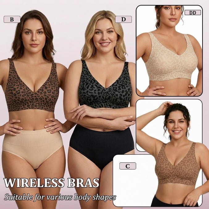 Super Firming Leopard Print Jelly  Bra | Women Wirefree Bras 👍No More Sagging Breasts