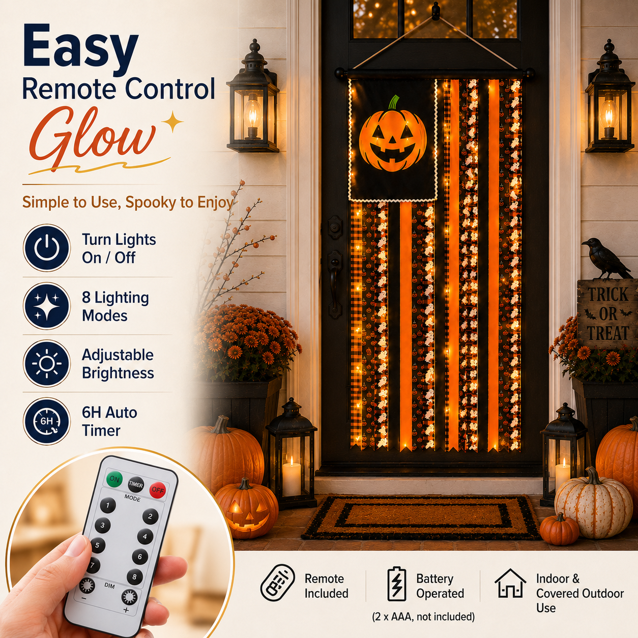 🎃Lighted Halloween Pumpkin Flag Hanging Banner