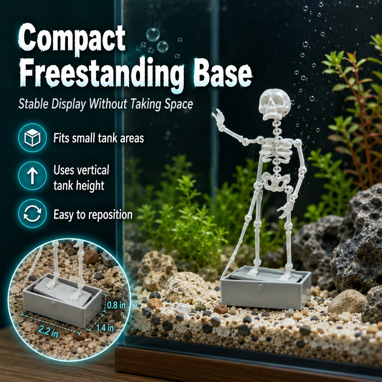 🫧 Air-Driven Dancing Skeleton Aquarium Ornament 🐠