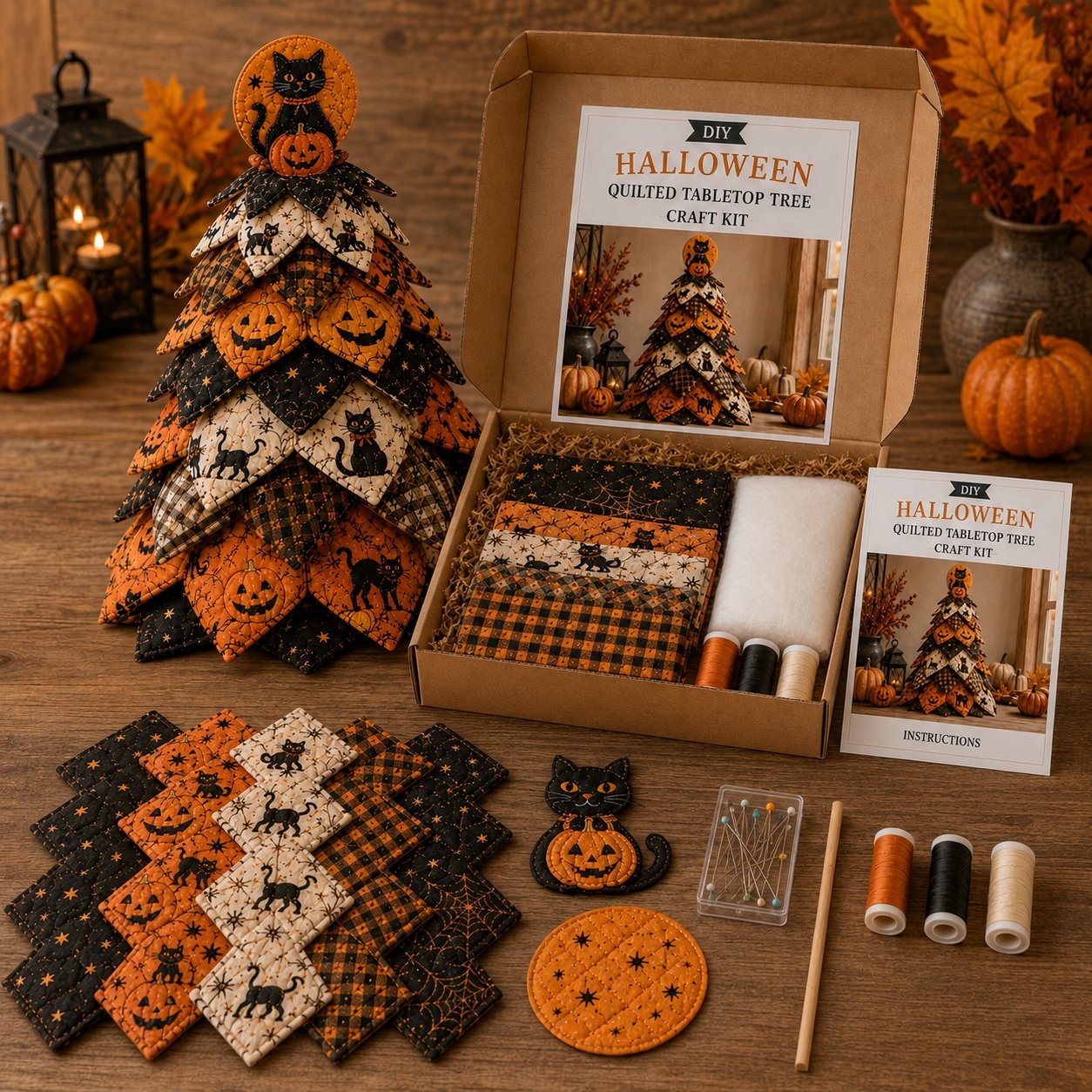 🔥Last Day 49% OFF - 🎃 DIY Halloween Quilted Fabric Tree Kit(📦Buy 2 Free Shipping)
