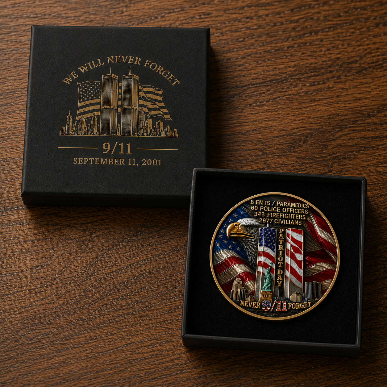 Never Forget 25th Anniversary Challenge Coin Carry the memory. Honor the courage. Pass the story forward.