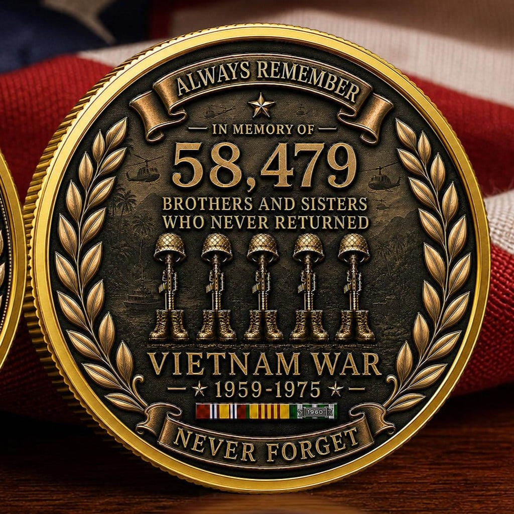 Vietnam Veteran 58,479 Remembered Cap 🎁 Free Double-Sided Honor Coin With Every Cap Purchase