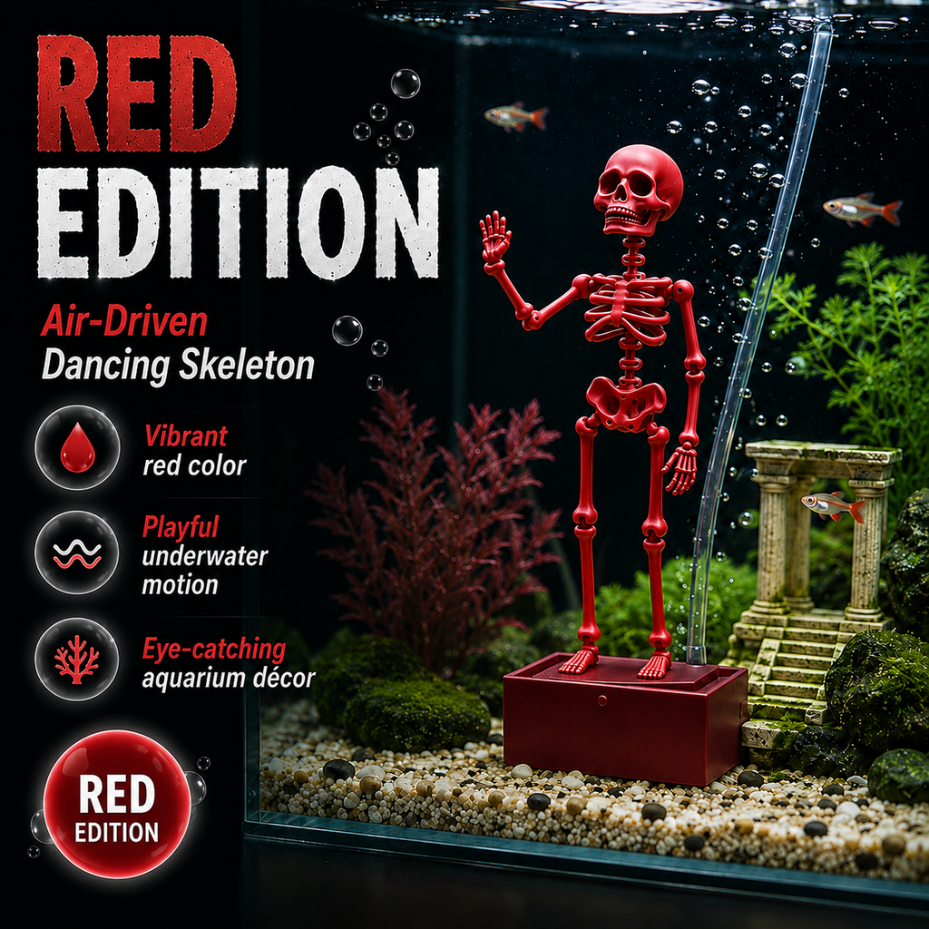 🫧 Air-Driven Dancing Skeleton Aquarium Ornament 🐠