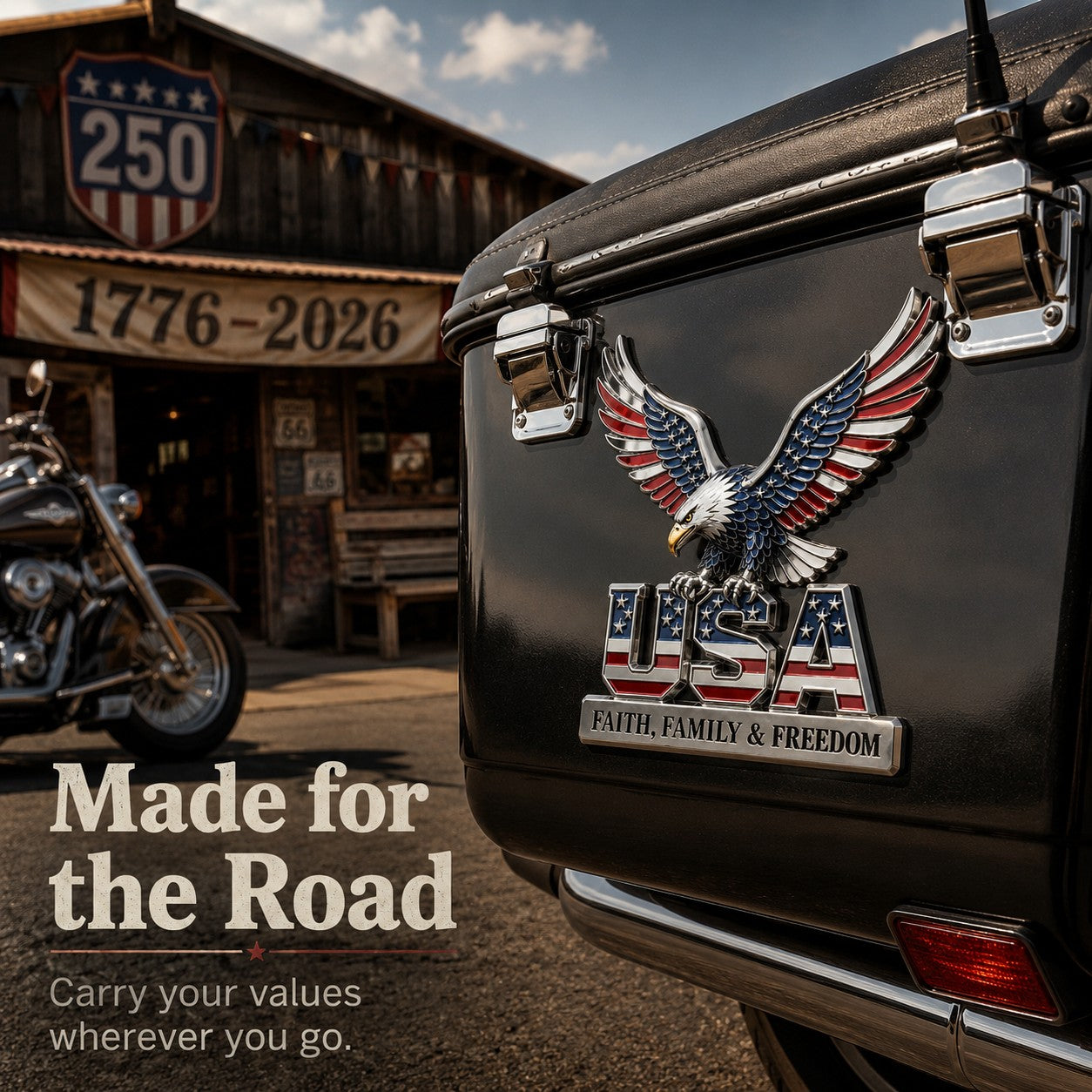 ★Handmade USA Faith, Family & Freedom★ Metal Car Emblem