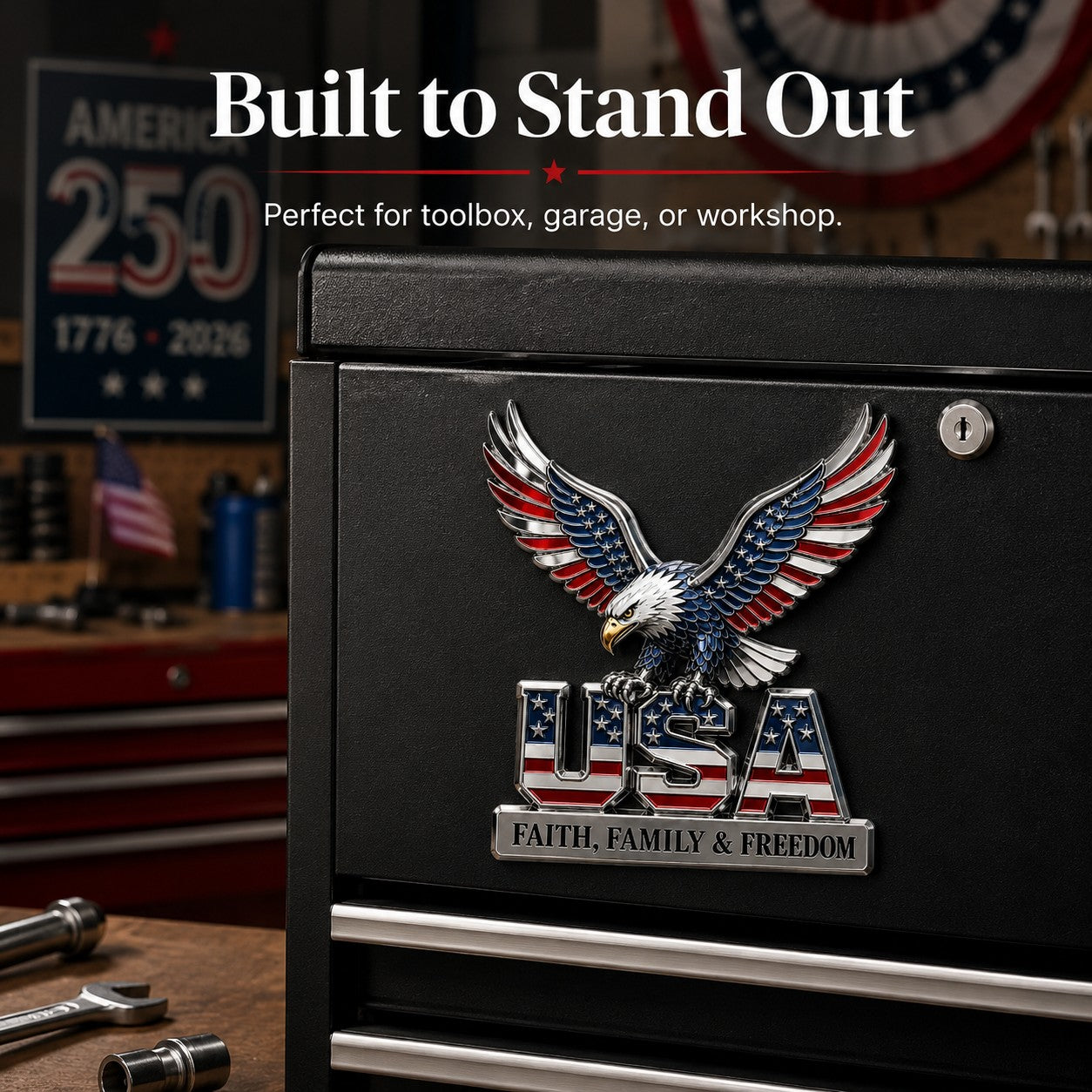 ★Handmade USA Faith, Family & Freedom★ Metal Car Emblem