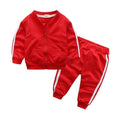 Fashion New Clothes Cotton Long Sleeve Solid Zipper Jacket Pants 2pcs Baby Boy / Baby Girl Clothing Set In Sport Design