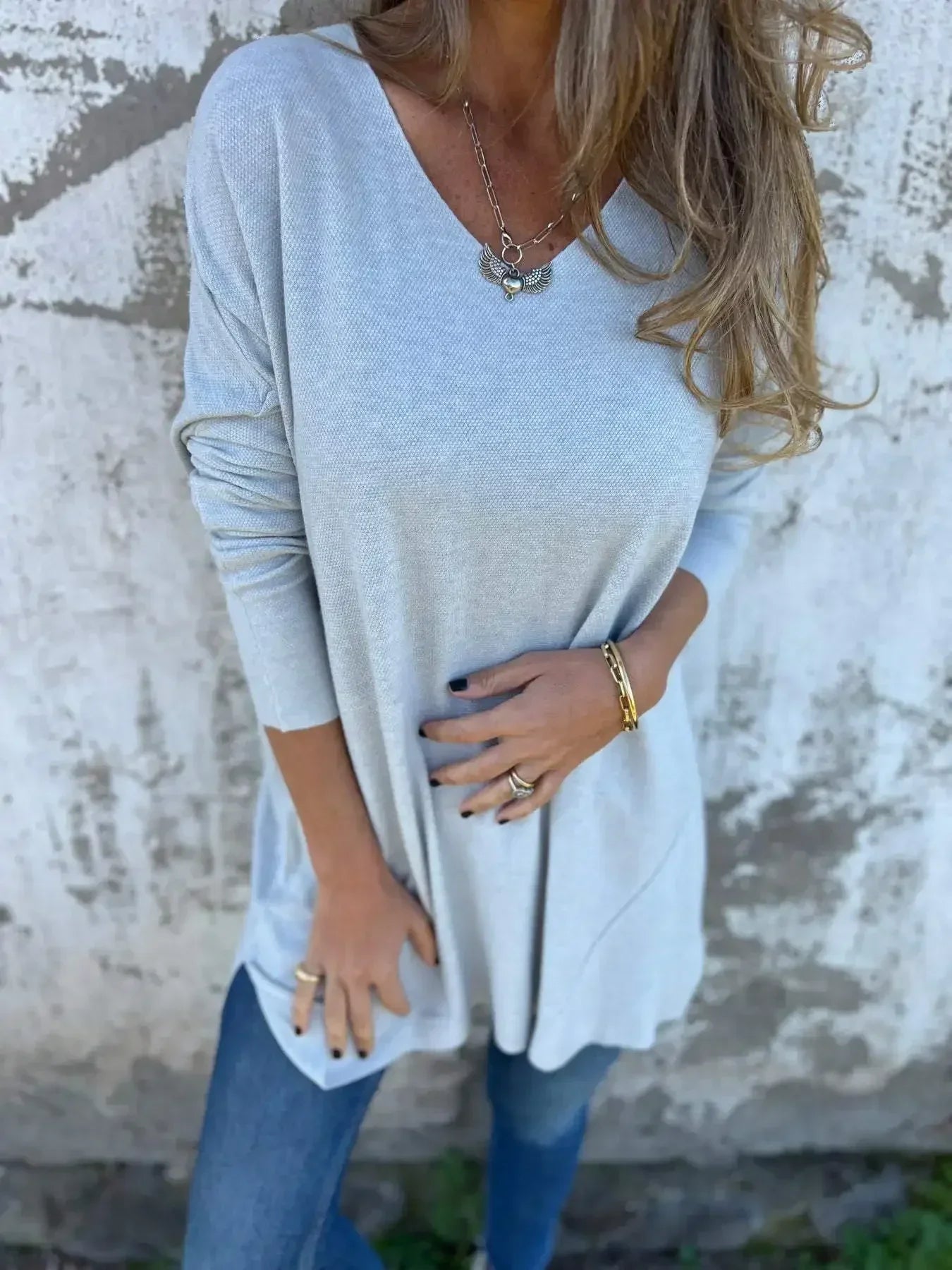 Spring Oversize Knitted Women Tops White V-neck Long Sleeve Loose Top Female Elegant Fashion Casual Trendy Ladies Clothes