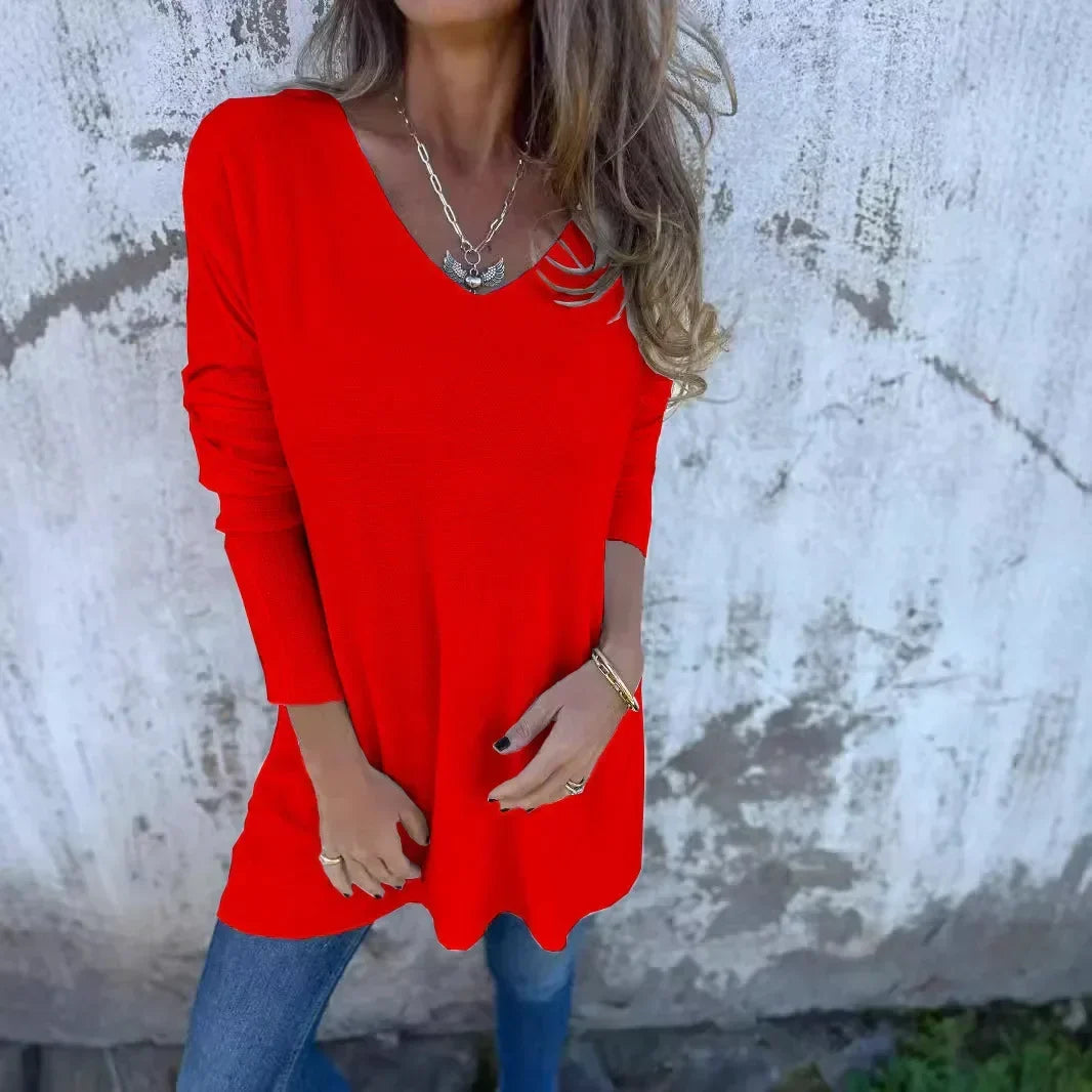 Spring Oversize Knitted Women Tops White V-neck Long Sleeve Loose Top Female Elegant Fashion Casual Trendy Ladies Clothes