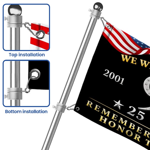 25 Years 911 Memorial Grommet Flag, Remember Honor Heroes Never Forget Flag