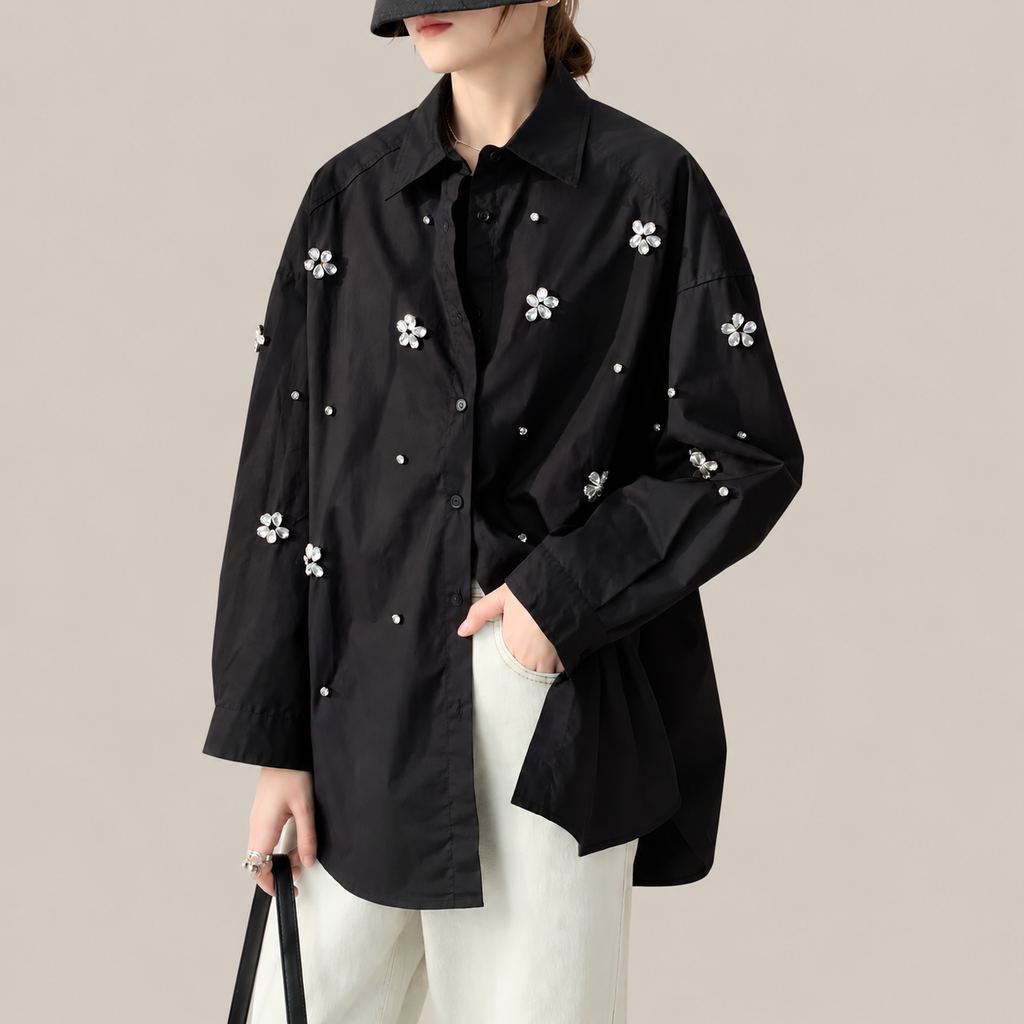 New  Spring  Loose Casual Cotton Buttons Up Shirts For Women Long Sleeve Top Korean Popular Oversized Blouse Clothes