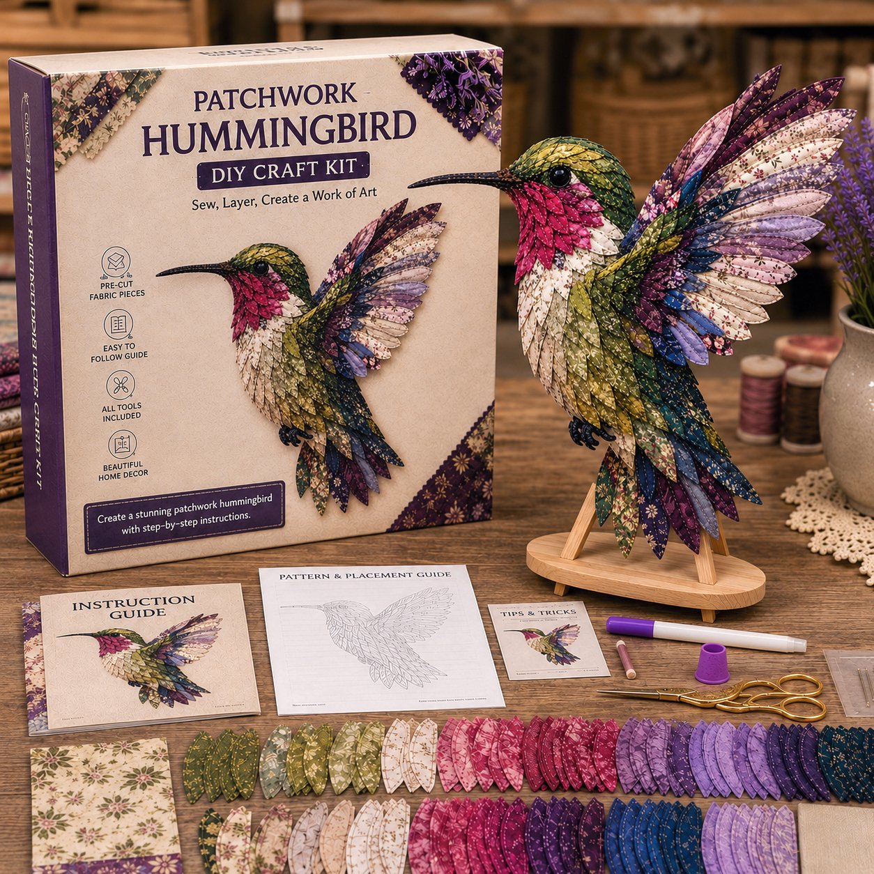 🧵Beginner Friendly - ✨3D Patchwork Bird DIY Craft Kit – BUY 2 FREE SHIPPING