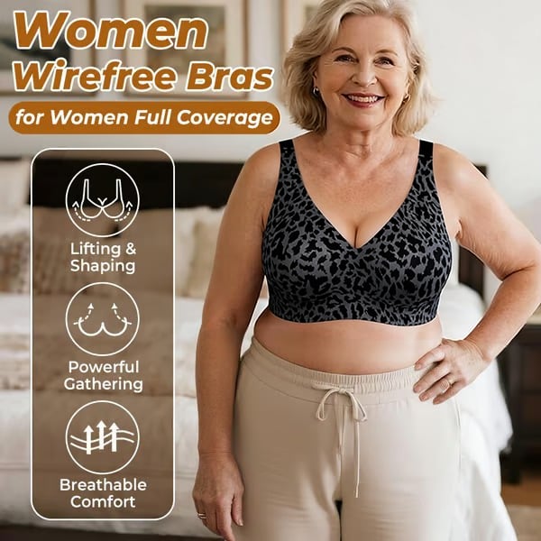 Super Firming Leopard Print Jelly  Bra | Women Wirefree Bras 👍No More Sagging Breasts