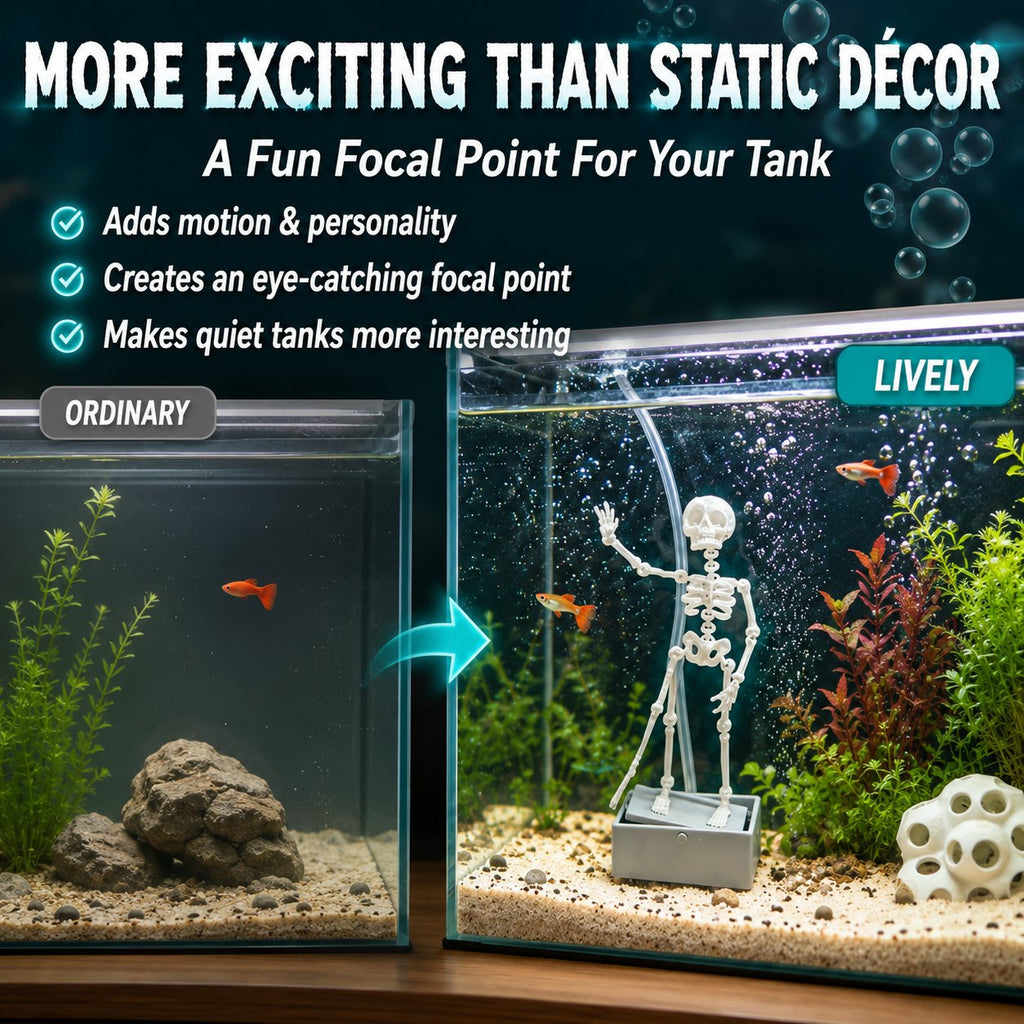 🫧 Air-Driven Dancing Skeleton Aquarium Ornament 🐠