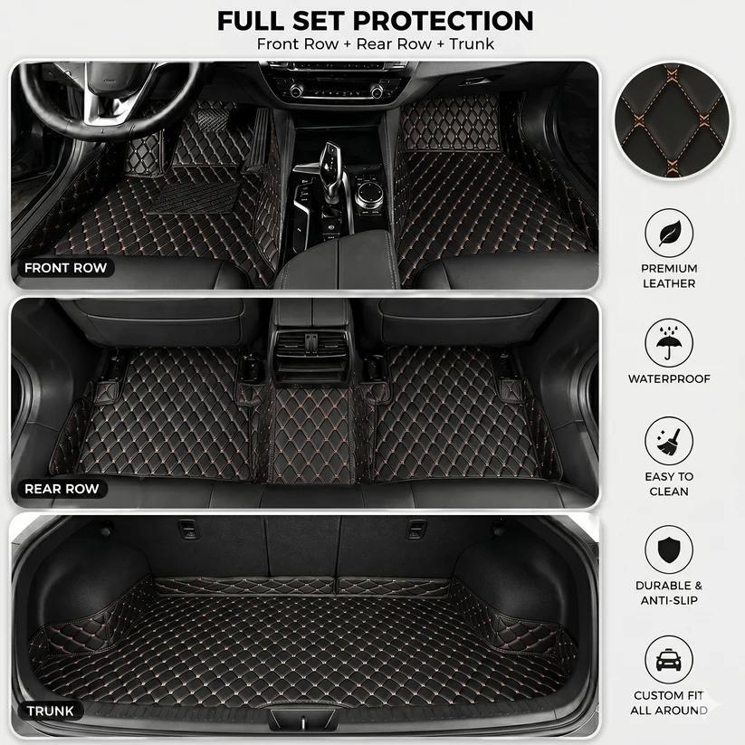 Elvile - Waterproof Non-slip Universal Fit Customized Floor Mats for Cars, SUVs, and Trucks