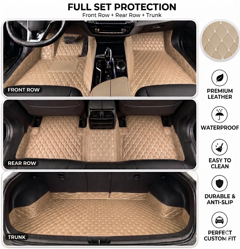 Elvile - Waterproof Non-slip Universal Fit Customized Floor Mats for Cars, SUVs, and Trucks