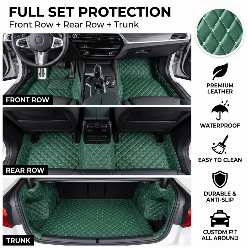 Elvile - Waterproof Non-slip Universal Fit Customized Floor Mats for Cars, SUVs, and Trucks