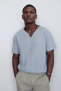 Men’s Blue Linen Kurta Shirt