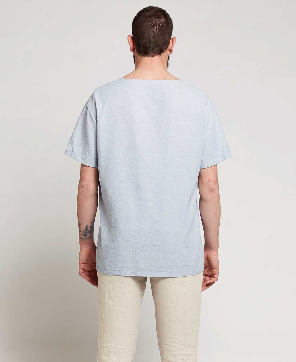 Men’s Blue Linen Kurta Shirt
