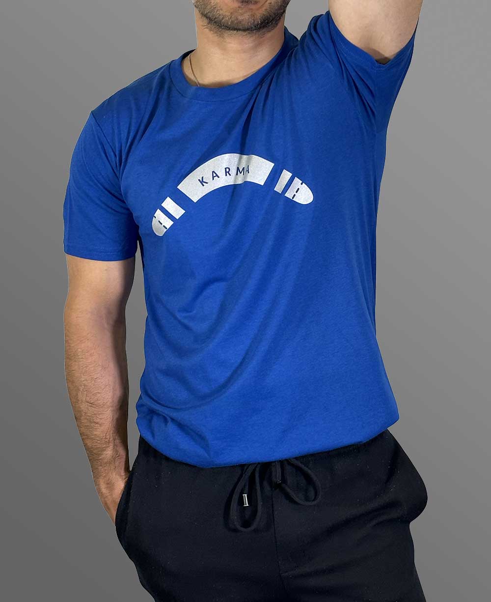 Men’s Organic Cotton And Bamboo Blue T-Shirt, Made in USA