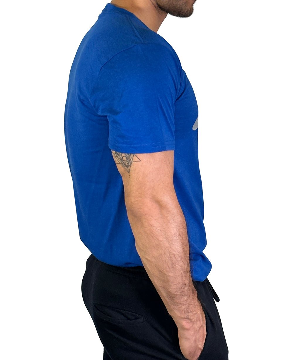 Men’s Organic Cotton And Bamboo Blue T-Shirt, Made in USA