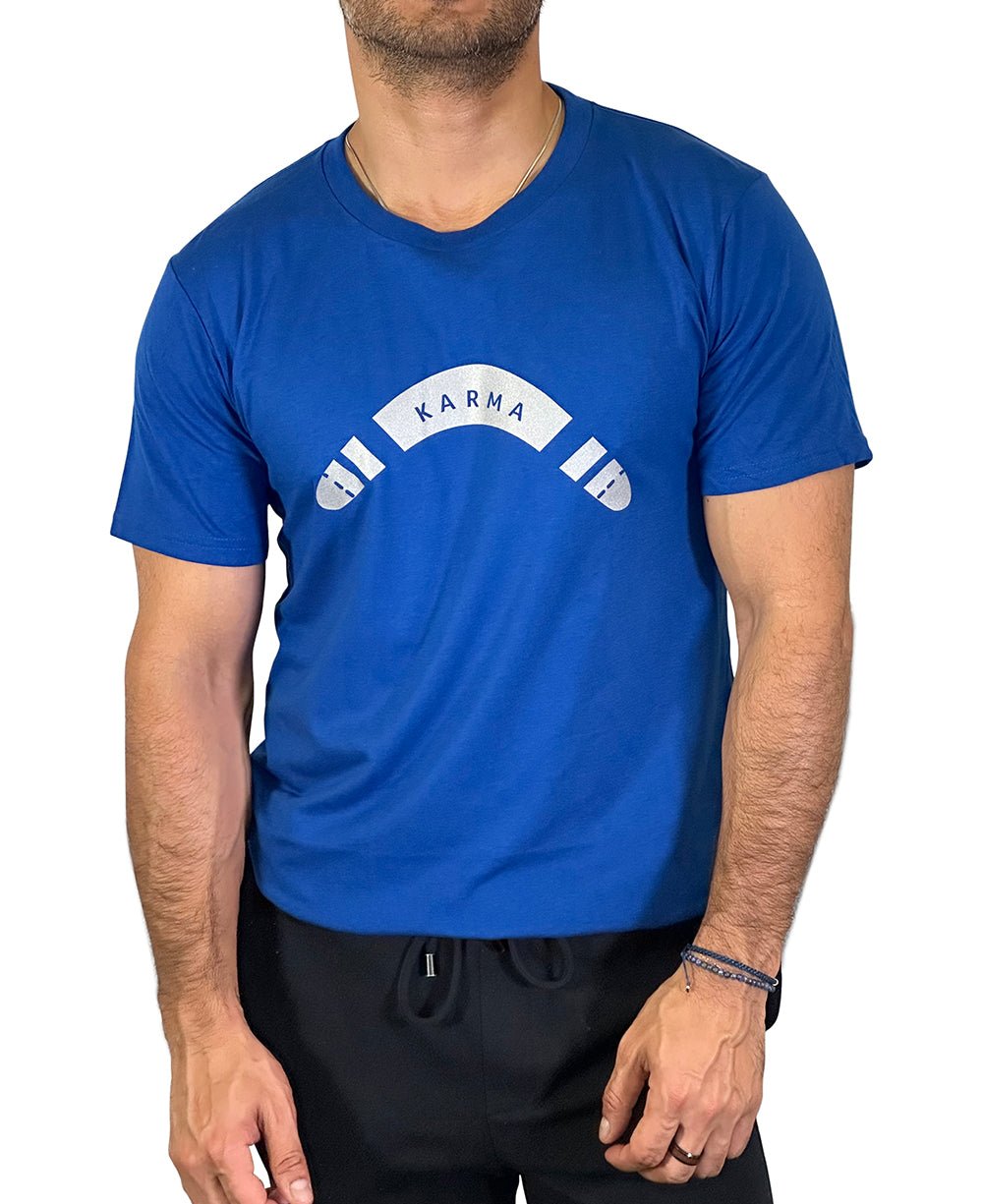 Men’s Organic Cotton And Bamboo Blue T-Shirt, Made in USA