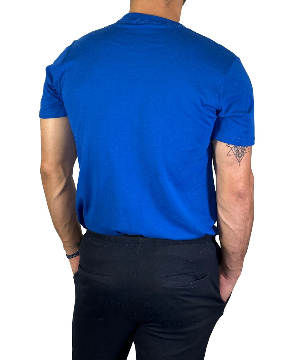 Men’s Organic Cotton And Bamboo Blue T-Shirt, Made in USA