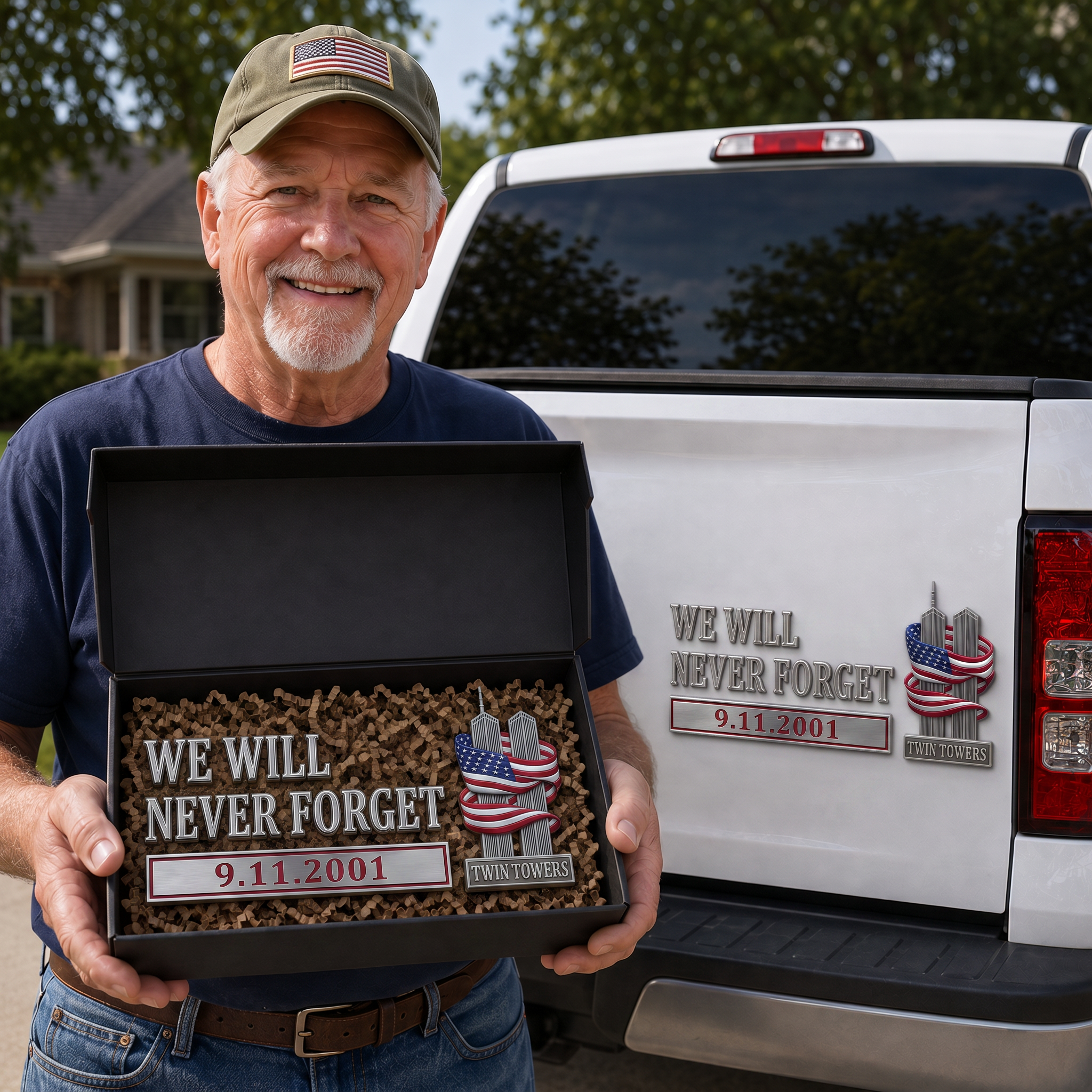 We Will Never Forget – 9.11.2001 Memorial Car Emblem