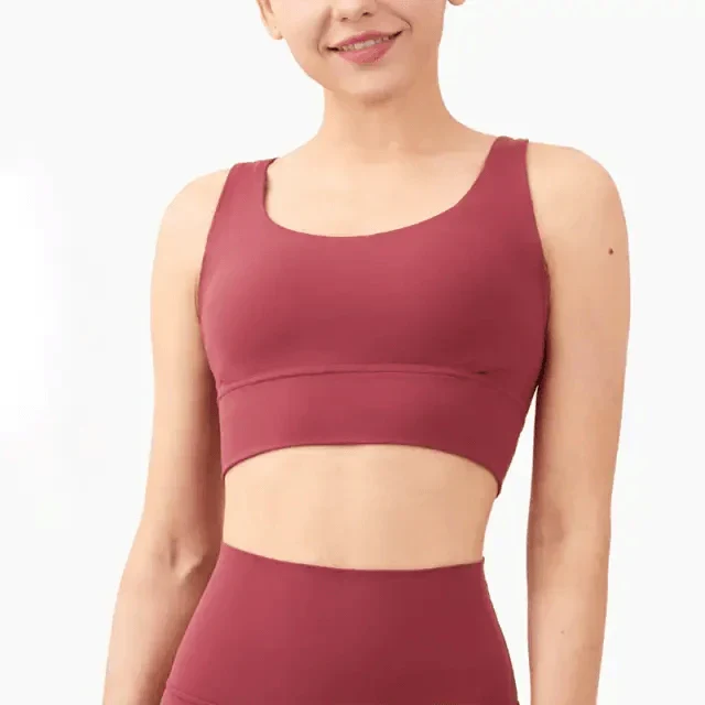 New High Quality Fabric Nylon Breathable Women Yoga Tops Bra Solid Color And Sports Wear Outdoor Exercise Clothes For Ladies