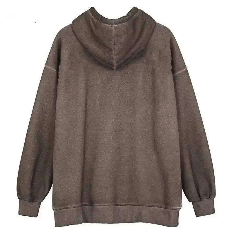 New Trendy Vintage Hip Hop Streetwear Women Hoodies Angel Dark Print Zipper Jacket Coat Hooded Top Clothes Men Women Punk Outwear