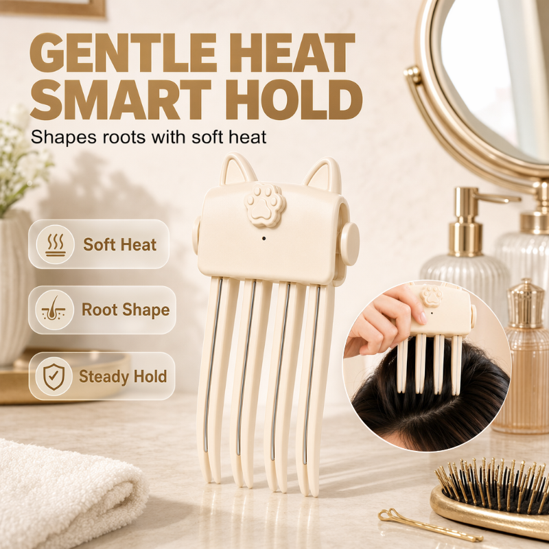 Wireless Heated Volumizing Root Lift Clip, Portable Travel Hair Styling Tool for Flat Fine Hair